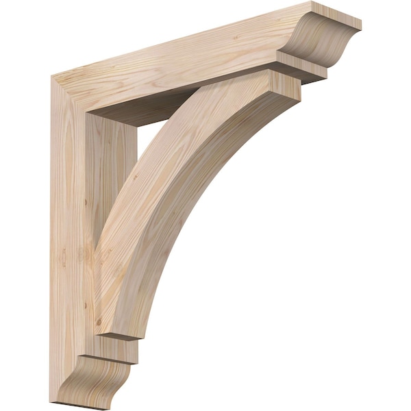 Ekena Millwork Thorton Traditional Smooth Bracket w/ Offset Brace, Douglas Fir, 5 1/2"W x 24"D x 24"H BKT0604X24X24THR01SDF - main